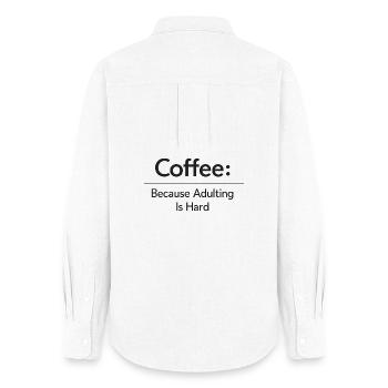 Coffee Because Murder Is Wrong - Women's Oxford Shirt - white - Back - AI Model Female 172 light (172cm)