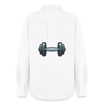 Dumbbell Comic - Women's Oxford Shirt - white - Back - AI Model Female 172 light (172cm)