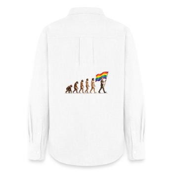 LGBTQ-Pride-Monat – Pride-Entwicklung - Frauen Oxford Hemd - Weiß - Hinten - AI Model Female 172 light (172cm)