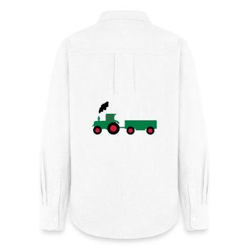 traktor trecker anhaenger - Frauen Oxford Hemd - Weiß - Hinten - AI Model Female 172 light (172cm)