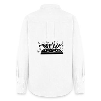 Deejay with turntable and tones - Women's Oxford Shirt - white - Back - AI Model Female 172 light (172cm)