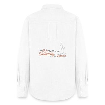 Peaceful Simplicity Moment - Women's Oxford Shirt - white - Back - AI Model Female 172 light (172cm)