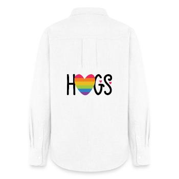 LGBT Pride Month - Hugs - Women's Oxford Shirt - white - Back - AI Model Female 172 light (172cm)