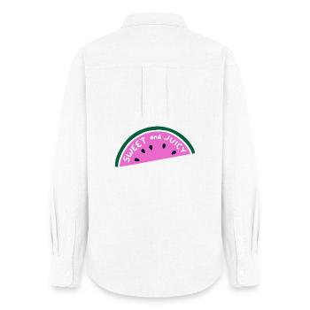 Sweet and Juicy Watermelon Shirt Cute Summer Fruit - Frauen Oxford Hemd - Weiß - Hinten - AI Model Female 172 light (172cm)