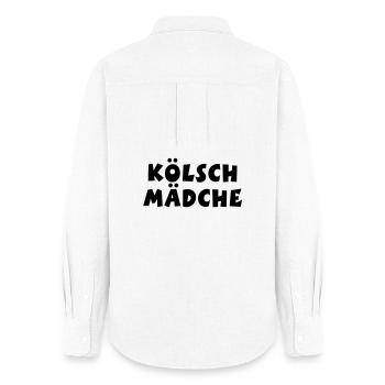 Kölsch Mädche - Ein Mädchen aus Köln - Frauen Oxford Hemd - Weiß - Hinten - AI Model Female 172 light (172cm)