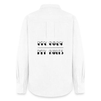 my body - my rules - Frauen Oxford Hemd - Weiß - Hinten - AI Model Female 172 light (172cm)