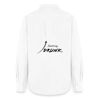 Getting drunk, Version 1 - Frauen Oxford Hemd - Weiß - Hinten - AI Model Female 172 light (172cm)