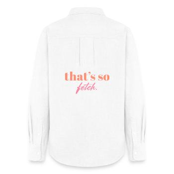 C’est tellement aller chercher la citation | Drôles d’hommes d’État de la culture pop - Chemise Oxford Femme - blanc - Dos - AI Model Female 172 light (172cm)