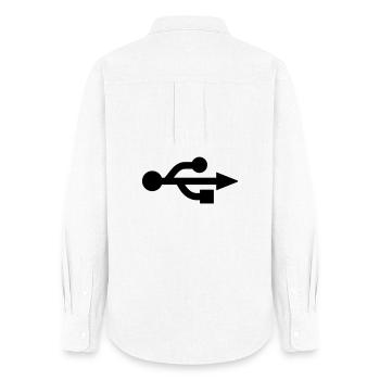 USB Logo - Nerd - Geek - Chemise Oxford Femme - blanc - Dos - AI Model Female 172 light (172cm)