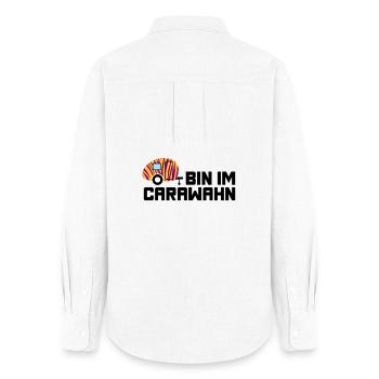 Caravan Wohnwagen Zebra Muster Fan Wahnsinn Camper - Frauen Oxford Hemd - Weiß - Hinten - AI Model Female 172 light (172cm)