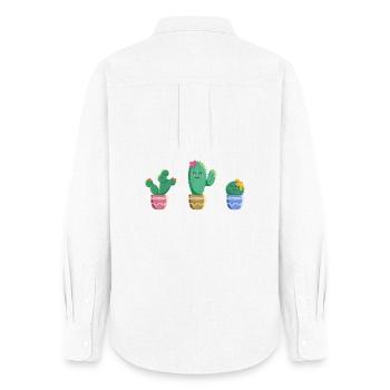 Cactus Trio - Women's Oxford Shirt - white - Back - AI Model Female 172 light (172cm)