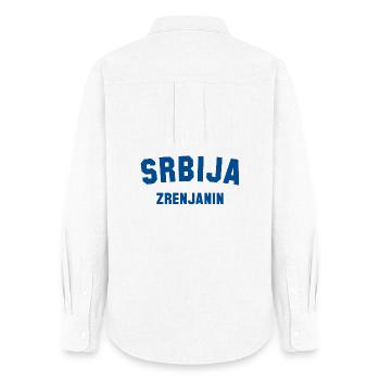 ZRENJANIN, Serbia, Serbia - Women's Oxford Shirt - white - Back - AI Model Female 172 light (172cm)