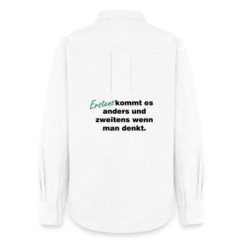 Wenn_man_denkt - Women's Oxford Shirt - white - Back - AI Model Female 172 light (172cm)