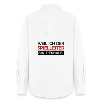 Because I'm the game master, that's why role-playing - Women's Oxford Shirt - white - Back - AI Model Female 172 light (172cm)