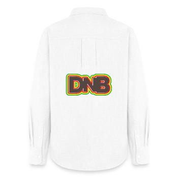 DNB Rouge, Jaune, Vert, Smooth Remix Junglist - Chemise Oxford Femme - blanc - Dos - AI Model Female 172 light (172cm)