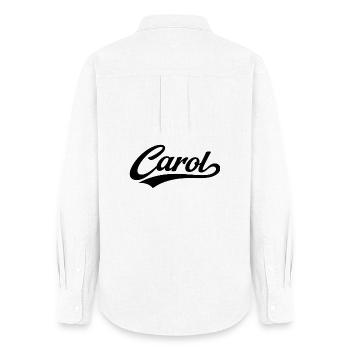 Carol name first last family gifts  - Women's Oxford Shirt - white - Back - AI Model Female 172 light (172cm)