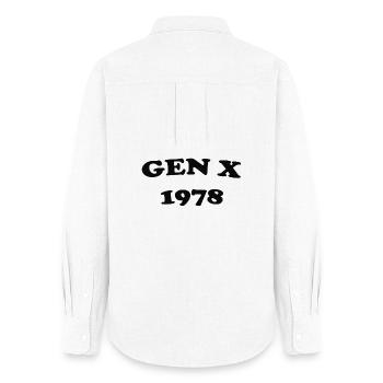 Gen X 1978 Retro Emblem - Frauen Oxford Hemd - Weiß - Hinten - AI Model Female 172 light (172cm)