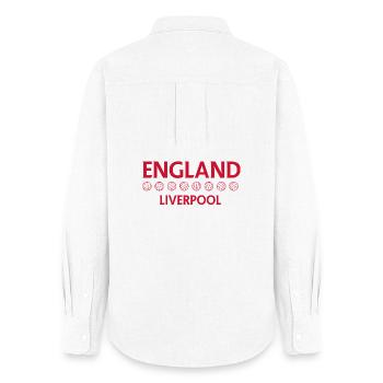 England Liverpool Vintage Football - Frauen Oxford Hemd - Weiß - Hinten - AI Model Female 172 light (172cm)