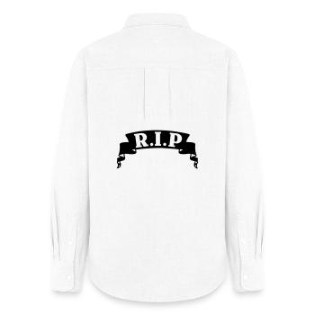 Ribbon RIP banner - Women's Oxford Shirt - white - Back - AI Model Female 172 light (172cm)