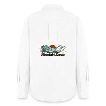 Coucher de soleil sur les amoureux de la montagne - Chemise Oxford Femme - blanc - Dos - AI Model Female 172 light (172cm)