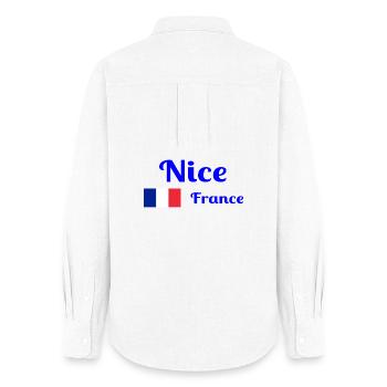 Nice France- Stylish prints - Women's Oxford Shirt - white - Back - AI Model Female 172 light (172cm)