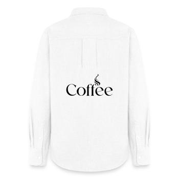 Coffee - Frauen Oxford Hemd - Weiß - Hinten - AI Model Female 172 light (172cm)