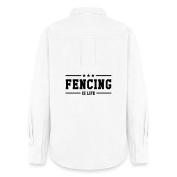 Fencing is life - Chemise Oxford Femme - blanc - Dos - AI Model Female 172 light (172cm)