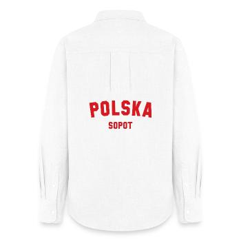 SOPOT Polska Poland - Women's Oxford Shirt - white - Back - AI Model Female 172 light (172cm)
