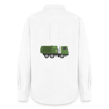 Müllwagen - Frauen Oxford Hemd - Weiß - Hinten - AI Model Female 172 light (172cm)