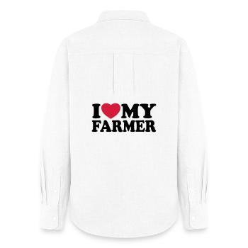 I love my farmer - Chemise Oxford Femme - blanc - Dos - AI Model Female 172 light (172cm)
