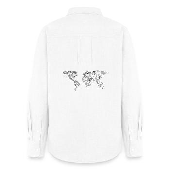 World map - Women's Oxford Shirt - white - Back - AI Model Female 172 light (172cm)
