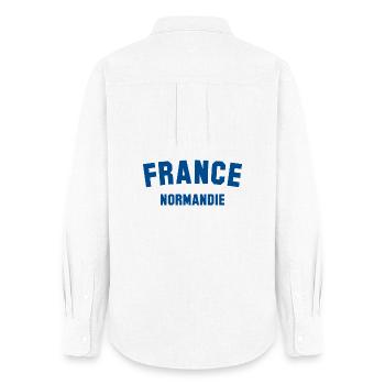 NORMANDIE, France - Chemise Oxford Femme - blanc - Dos - AI Model Female 172 light (172cm)