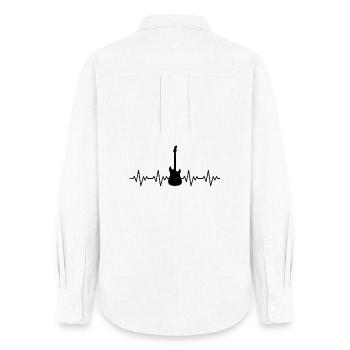 Battement de cœur ECG pour guitare électrique - Chemise Oxford Femme - blanc - Dos - AI Model Female 172 light (172cm)