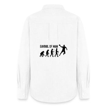 Evolution des Menschen Sprung - Frauen Oxford Hemd - Weiß - Hinten - AI Model Female 172 light (172cm)