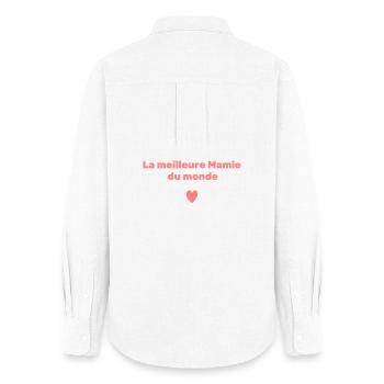Meilleure Mamie Monde - Chemise Oxford Femme - blanc - Dos - AI Model Female 172 light (172cm)