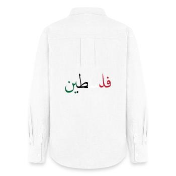 Palestine - Women's Oxford Shirt - white - Back - AI Model Female 172 light (172cm)