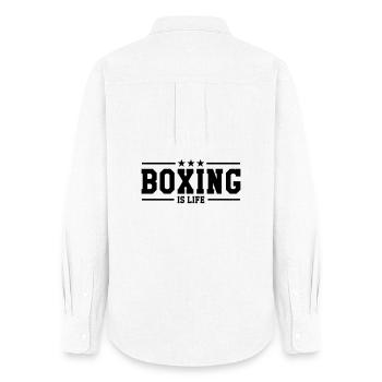 Boxing is life ! - Frauen Oxford Hemd - Weiß - Hinten - AI Model Female 172 light (172cm)
