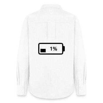  Akku Symbol Ladestand 1% - Frauen Oxford Hemd - Weiß - Hinten - AI Model Female 172 light (172cm)