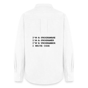 Geek - Développeur - Informatique - Chemise Oxford Femme - blanc - Dos - AI Model Female 172 light (172cm)