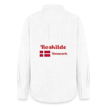 Roskilde Dänemark - Stylische Drucke - Frauen Oxford Hemd - Weiß - Hinten - AI Model Female 172 light (172cm)