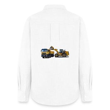 Truck with wheel loader - Women's Oxford Shirt - white - Back - AI Model Female 172 light (172cm)