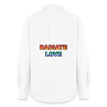 Radiate Love Gradient Typography - Women's Oxford Shirt - white - Back - AI Model Female 172 light (172cm)