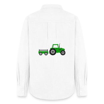Tractor farm - Women's Oxford Shirt - white - Back - AI Model Female 172 light (172cm)