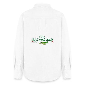 Go Vegan January - Women's Oxford Shirt - white - Back - AI Model Female 172 light (172cm)