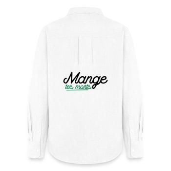 Mange tes morts - Chemise Oxford Femme - blanc - Dos - AI Model Female 172 light (172cm)