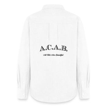A.C.A.B. - All Clits Are Beautiful - Frauen Oxford Hemd - Weiß - Hinten - AI Model Female 172 light (172cm)