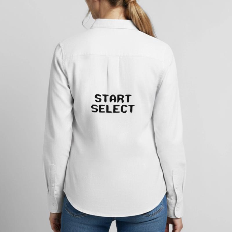 Start Select texte 8 bits Chemise Oxford Femme