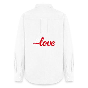 Hashtag Red Love Love Handwriting Minimalist - Women's Oxford Shirt - white - Back - AI Model Female 172 light (172cm)