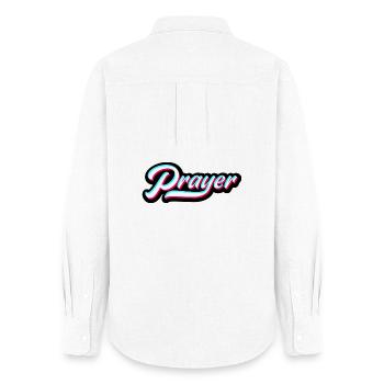 Jésus Foi Christ Bible Prière - Chemise Oxford Femme - blanc - Dos - AI Model Female 172 light (172cm)