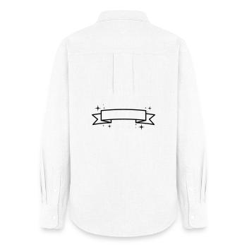 Banner - Text Einfügen - Frauen Oxford Hemd - Weiß - Hinten - AI Model Female 172 light (172cm)